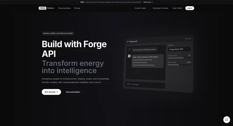Forge — Neural LLM Platform product interface