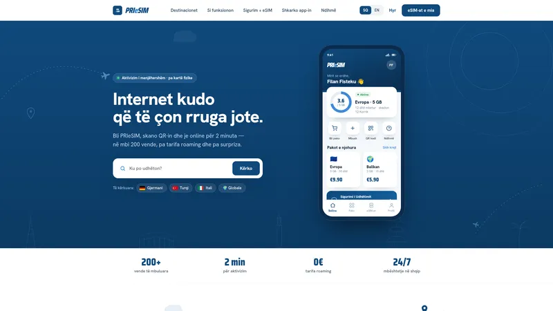 PRIeSIM product interface
